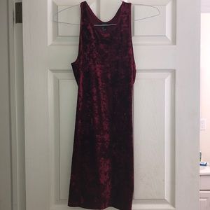 High neck racer back velvet bodycon dress